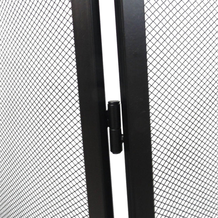 Panacea 30x48 Inch 3 Panel Fireplace Screen w/Arched Design, Black (Open Box) - VMInnovations