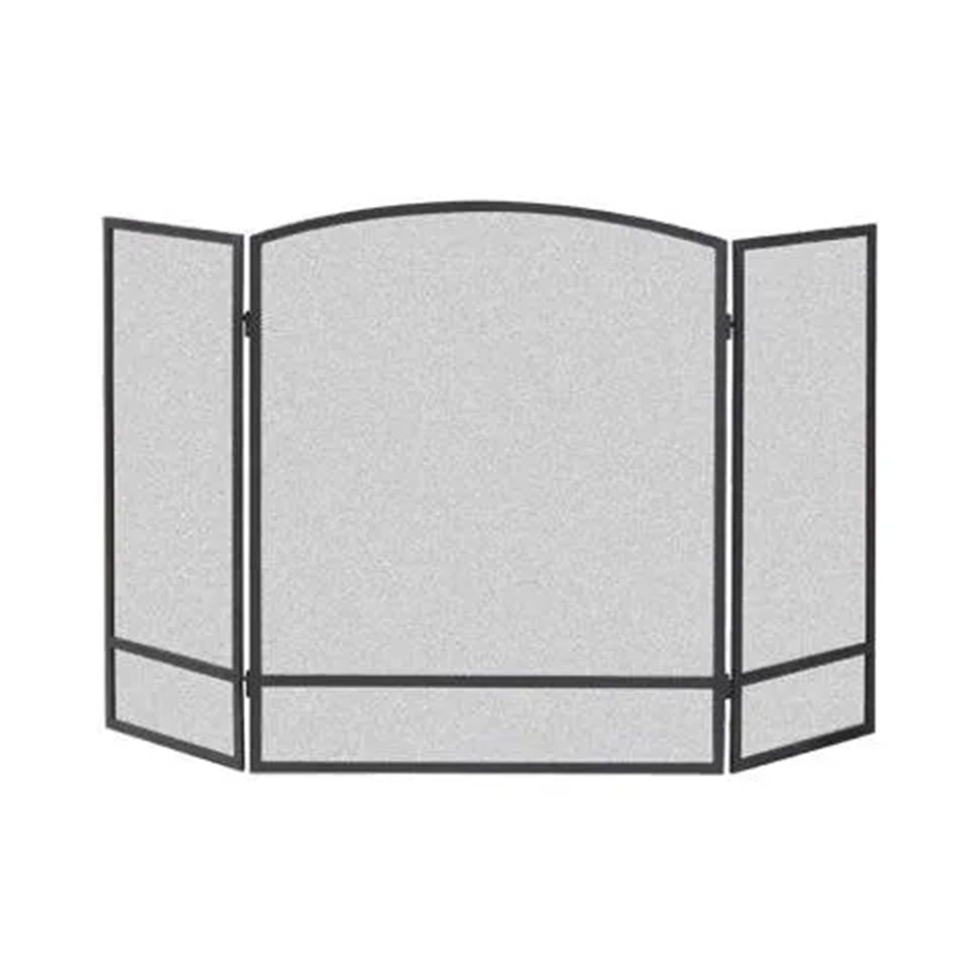 Panacea 30 by 48 Inch 3 Panel Matte Fireplace Screen with Arched Design, Black - VMInnovations