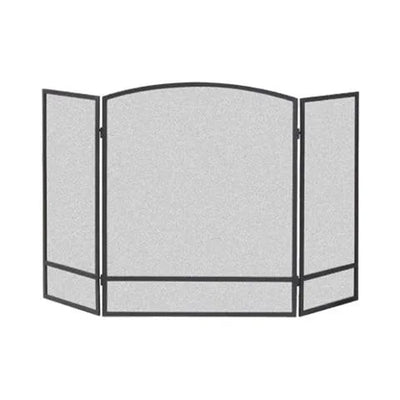 Panacea 30 by 48 Inch 3 Panel Matte Fireplace Screen with Arched Design, Black - VMInnovations