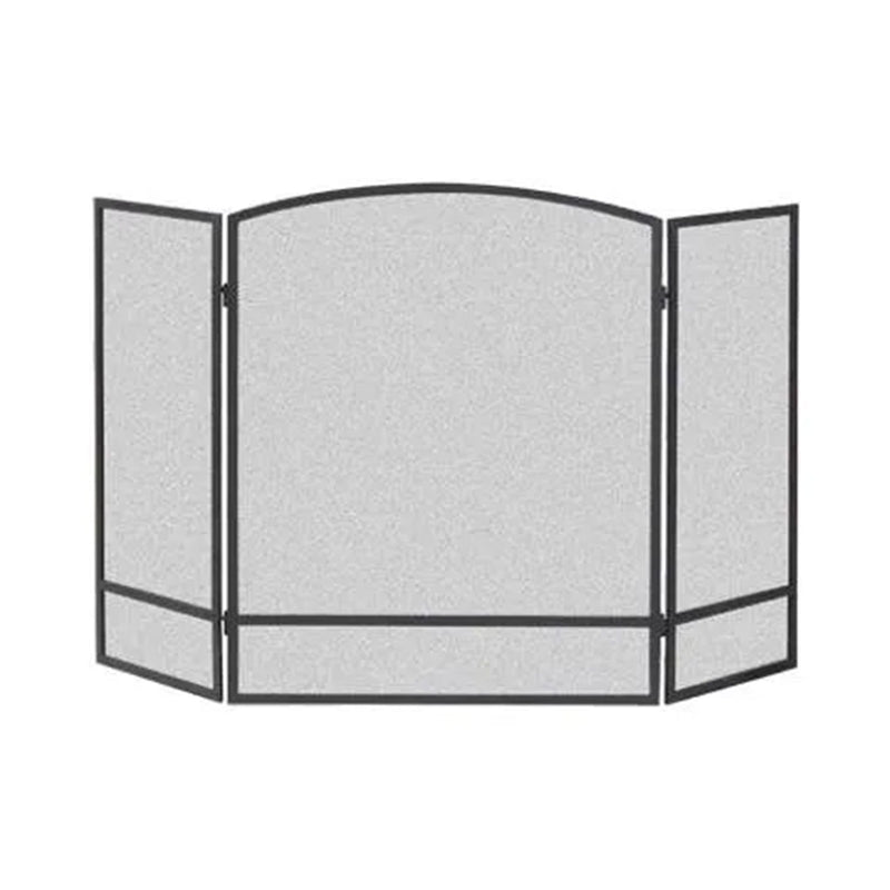 Panacea 30x48 Inch 3 Panel Fireplace Screen w/Arched Design, Black (Open Box)