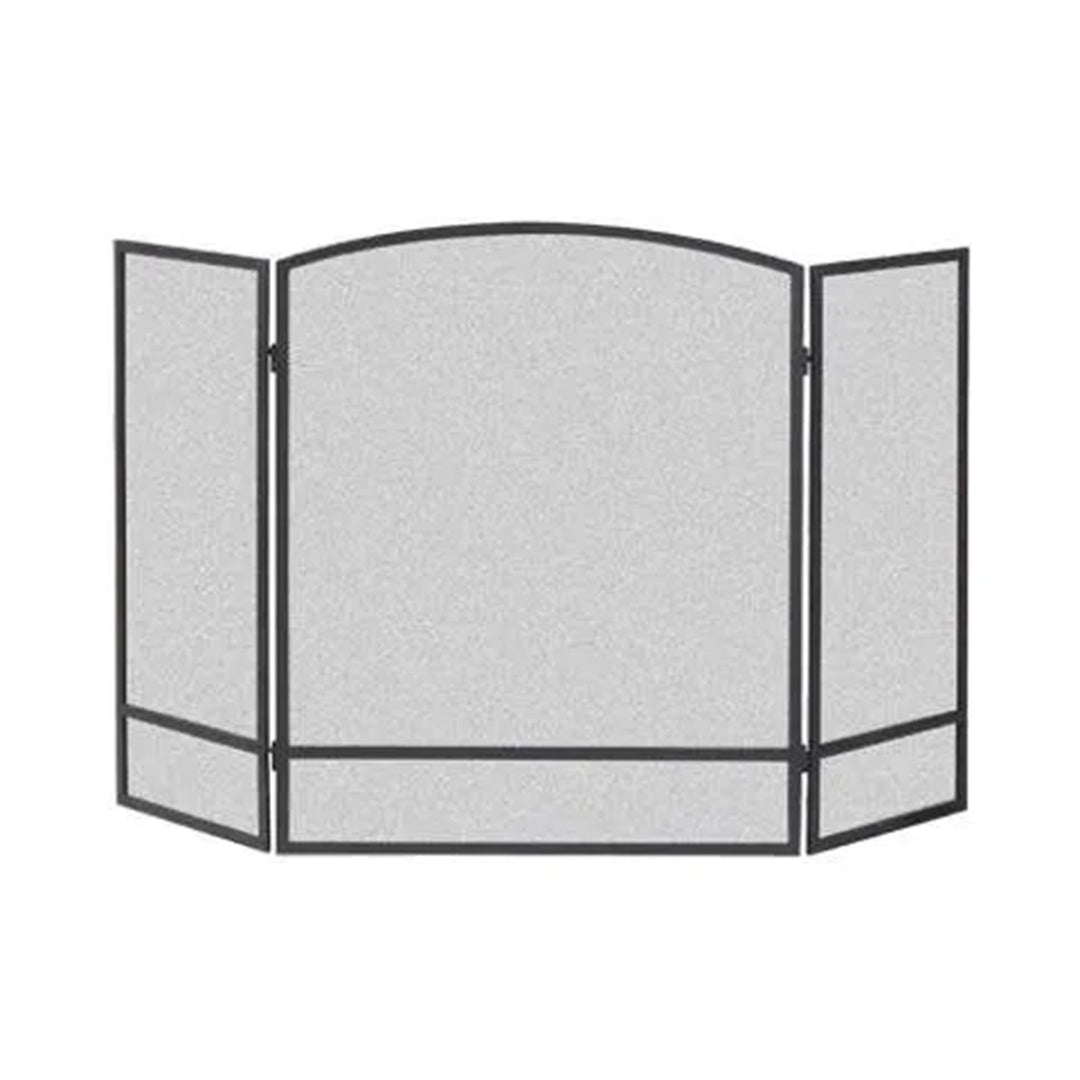 Panacea 30x48 Inch 3 Panel Fireplace Screen w/Arched Design, Black (Open Box) - VMInnovations