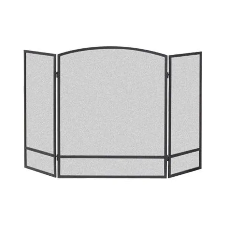 Panacea 30x48 Inch 3 Panel Fireplace Screen w/Arched Design, Black (Open Box) - VMInnovations