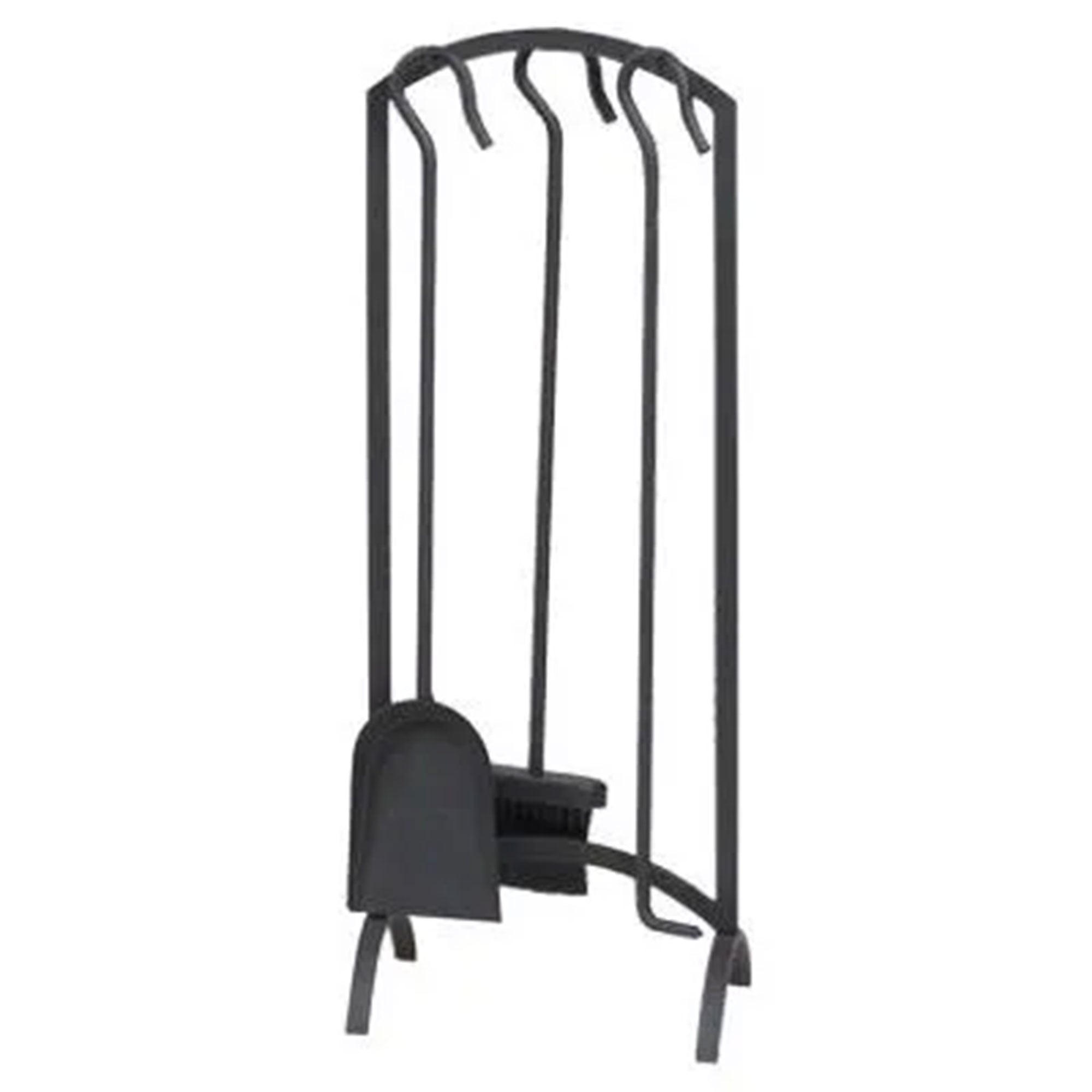 Panacea 4pc Arch Top Fireplace Tool Set with Brush, Shovel, Poker & Stand (Used) - VMInnovations
