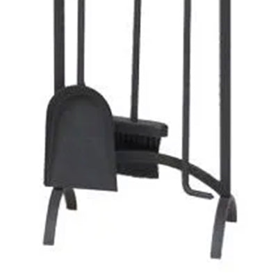 Panacea 4 Piece Arch Top Fireplace Tool Set with Brush, Shovel, Poker and Stand - VMInnovations