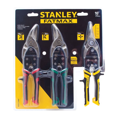 Stanley 3 Piece FatMax Aviation Tin Snip Set with Chrome Molybdenum Steel Blades