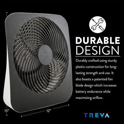 O2Cool 10 Inch 2 Speed Power Battery or Electric Powered Portable Fan, Black - VMInnovations