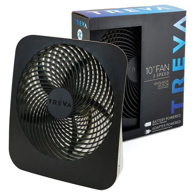 O2Cool 10 Inch 2 Speed Power Battery or Electric Powered Portable Fan, Black - VMInnovations
