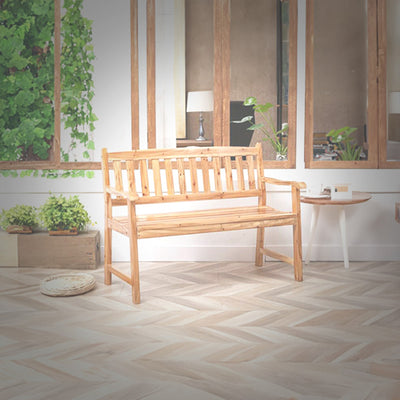 Jack Post 4 Feet Durable Classic Hardwood Bench Sits Up To 2 People for Patio - VMInnovations