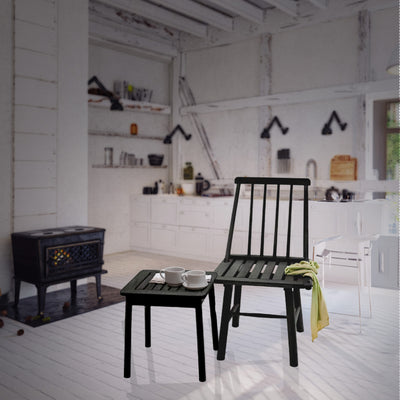 Jack Post Classic Indoor and Outdoor Farmhouse Armless Chair, Black (Open Box) - VMInnovations