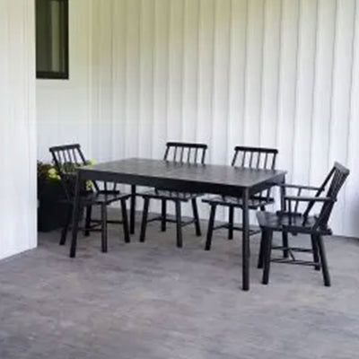 Jack Post Hardwood Classic Indoor and Outdoor Farmhouse Armless Chair, Black (Used)