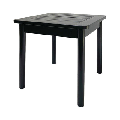 Jack Post Farmhouse Outdoor Hardwood Square Patio Dining Side End Table, Black