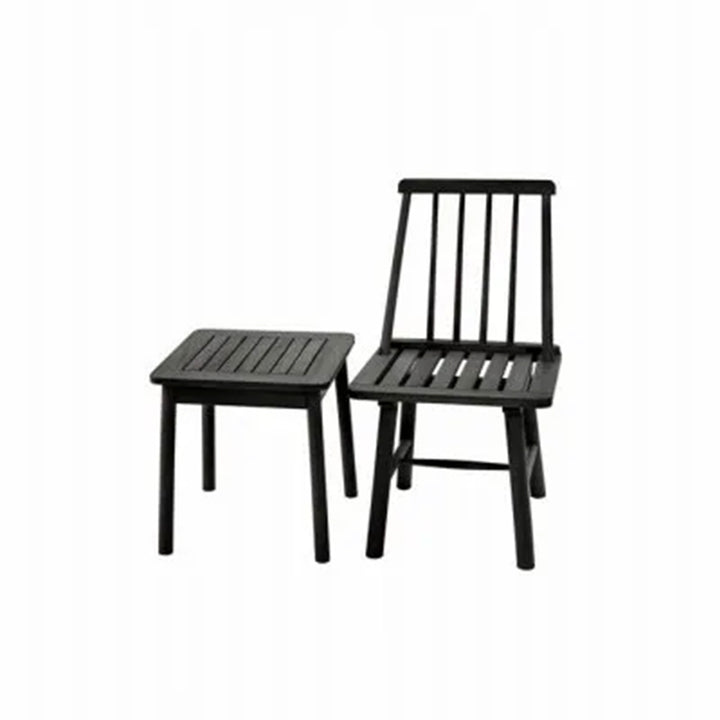 Jack Post Outdoor Hardwood Square Patio Dining Side End Table, Black (Open Box) - VMInnovations