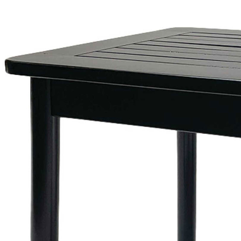 Jack Post Farmhouse Outdoor Hardwood Square Patio Dining Side End Table, Black