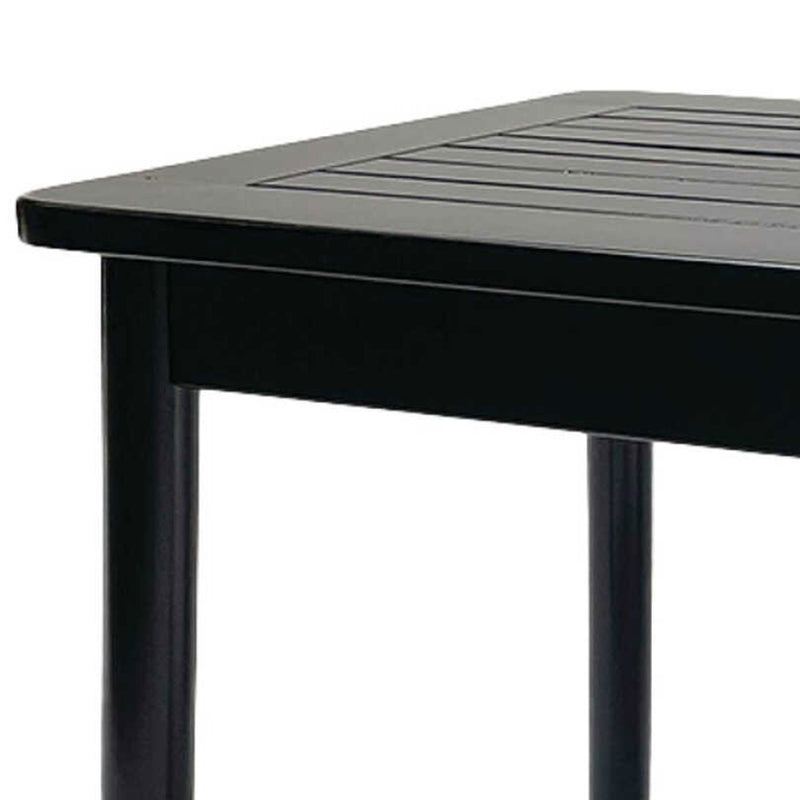 Jack Post Outdoor Hardwood Square Patio Dining Side End Table, Black (Open Box)