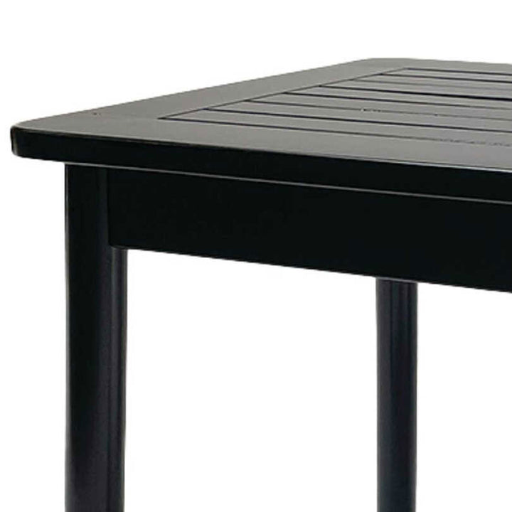 Jack Post Outdoor Hardwood Square Patio Dining Side End Table, Black (Open Box) - VMInnovations