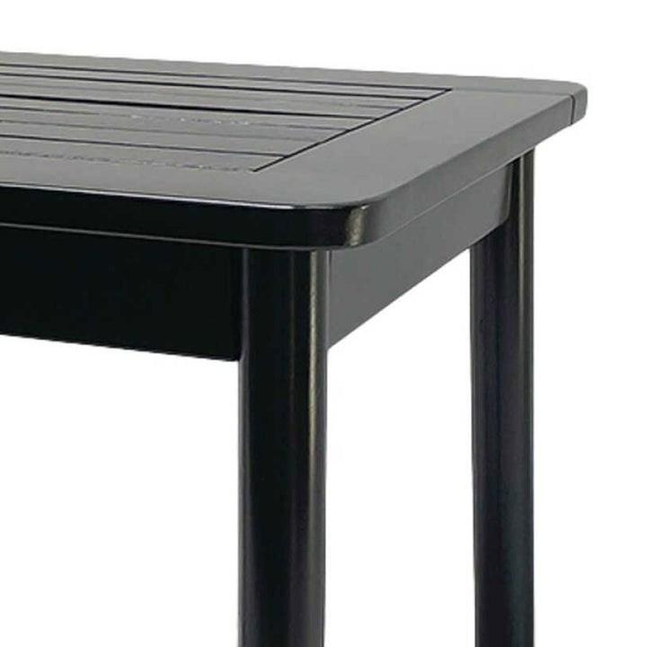 Jack Post Farmhouse Outdoor Hardwood Square Patio Dining Side End Table, Black