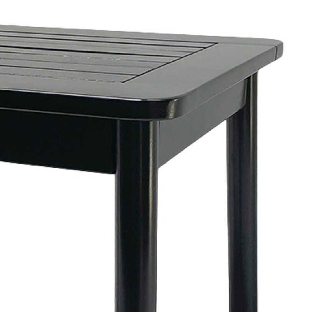 Jack Post Outdoor Hardwood Square Patio Dining Side End Table, Black (Open Box) - VMInnovations