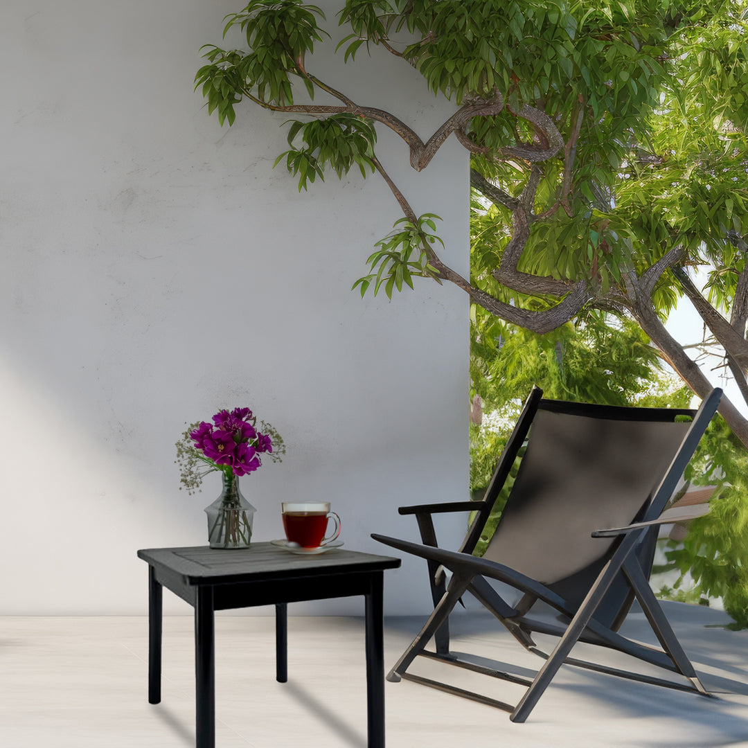 Jack Post Outdoor Hardwood Square Patio Dining Side End Table, Black (Open Box) - VMInnovations