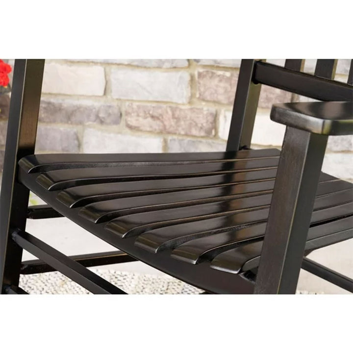 Jack Post Knollwood Mission Style Outdoor Hardwood Porch Rocker Chair, Black