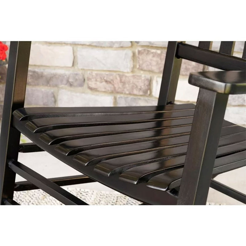 Jack Post Knollwood Mission Style Outdoor Hardwood Porch Rocker Chair, Black
