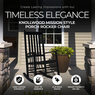 Jack Post Knollwood Mission Style Outdoor Hardwood Rocker Chair, Black (Used) - VMInnovations
