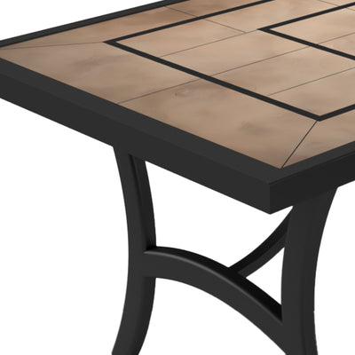 Four Seasons Courtyard 40 x 66 Inch Tile Top Cast Aluminum Dining Table (Used) - VMInnovations