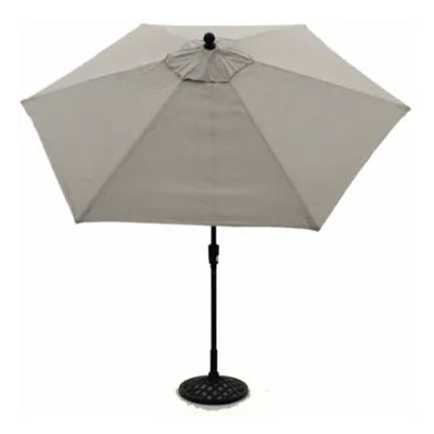 Four Seasons Courtyard 9' Round Sling Fabric Highland Market Umbrella, Gray - VMInnovations