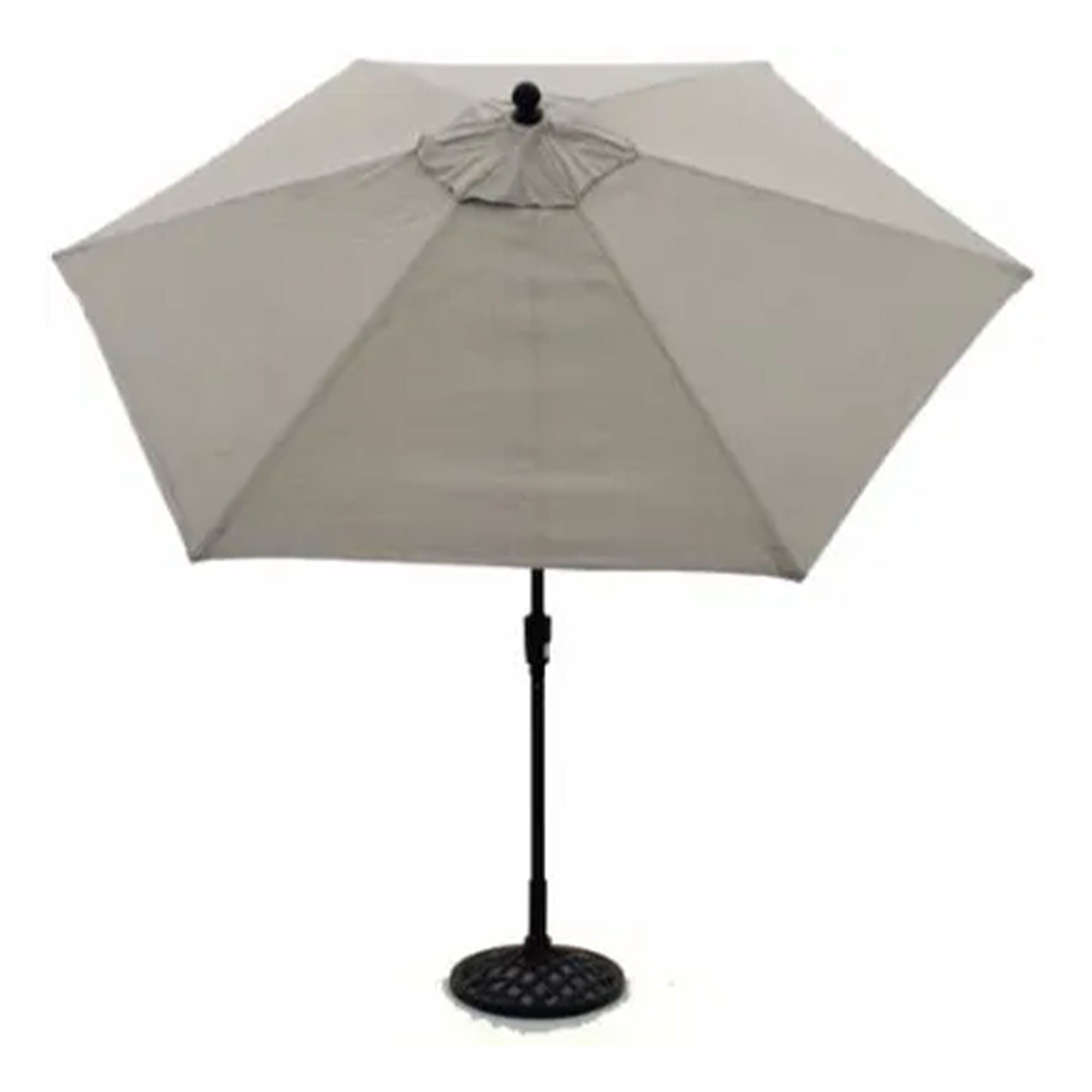 Four Seasons Courtyard 9' Round Sling Fabric Highland Umbrella, Gray (Open Box) - VMInnovations