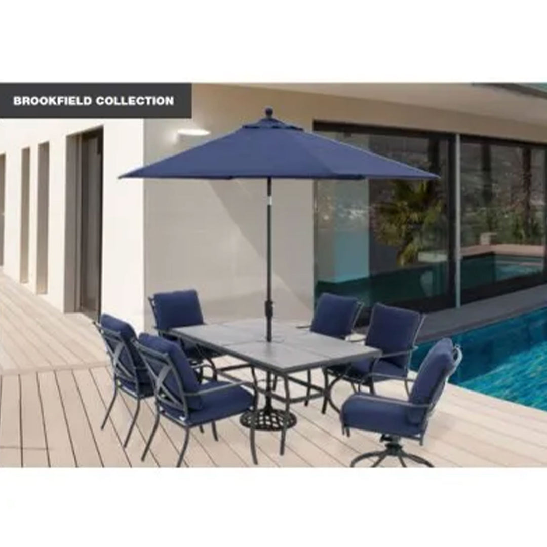 Four Seasons Courtyard Brookfield 9 Foot Outdoor Patio Market Umbrella, Navy