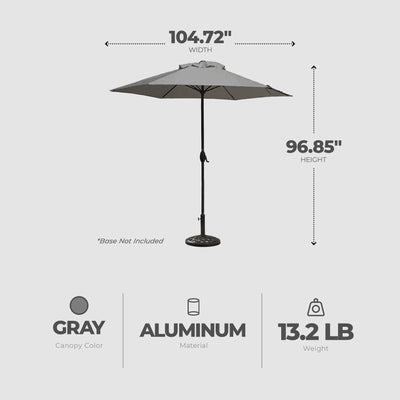 Four Seasons Courtyard 9 Foot Norwalk Market Umbrella with Push Button Tilt - VMInnovations