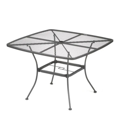 Woodard 42" Steel Mesh Square Bistro Style Patio Dining Table, Black (For Parts)