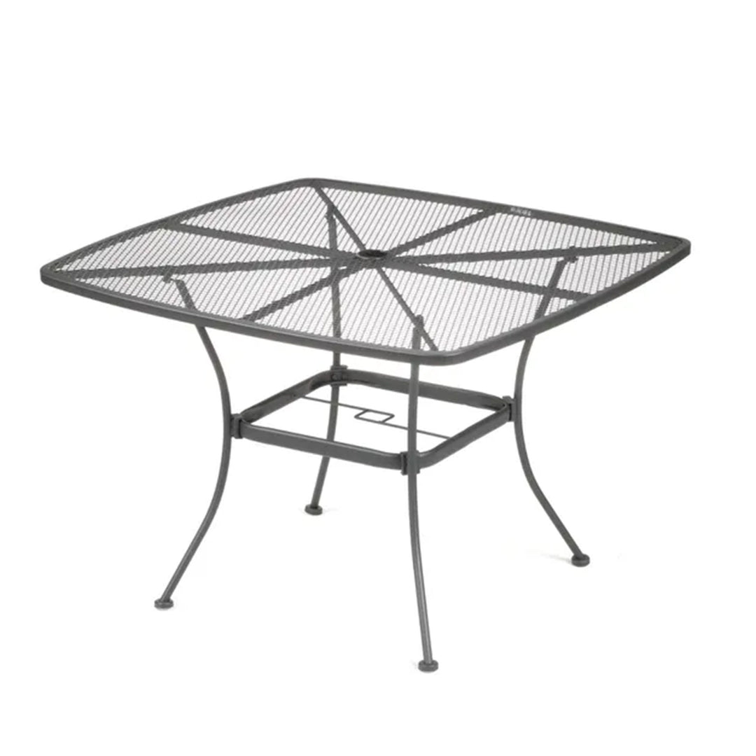 Woodard Uptown 42" Steel Mesh Square Bistro Style Patio Table, Black (Open Box)