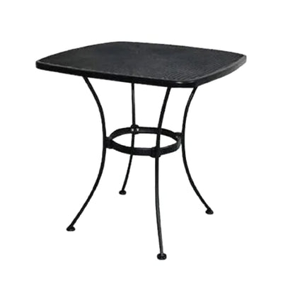 Woodard Uptown 28" Steel Mesh Square Bistro Style Patio Dining Table, Black - VMInnovations