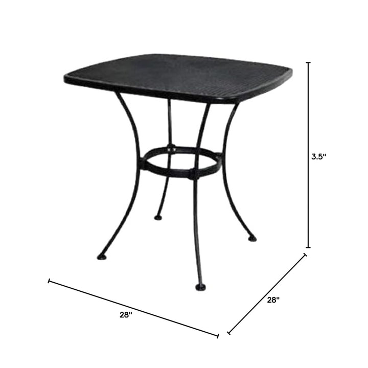 Woodard Uptown 28" Steel Mesh Square Bistro Patio Dining Table, Black (Used)