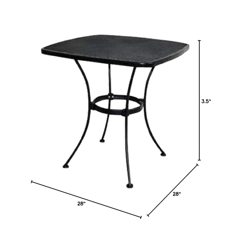 Woodard Uptown 28" Steel Mesh Square Bistro Style Patio Table, Black (Open Box)