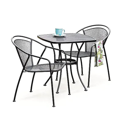 Woodard Uptown 28" Steel Mesh Square Bistro Patio Dining Table, Black (Used) - VMInnovations