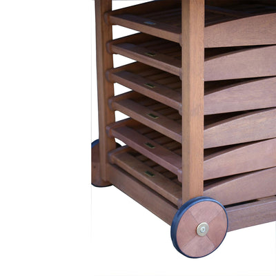 Outdoor Interiors 7 Piece Fold and Store Eucalyptus Hardwood Outdoor Dining Set - VMInnovations