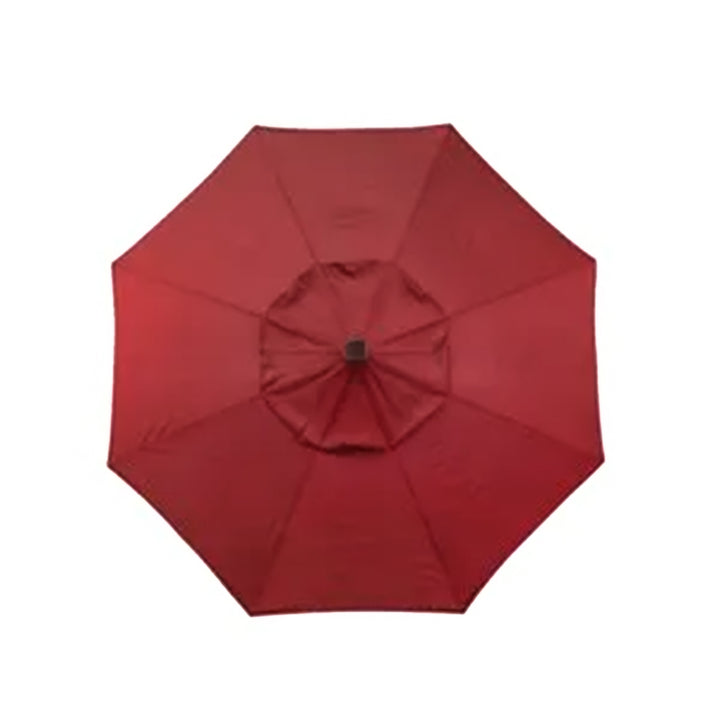 Four Seasons Courtyard 9’ Polyester Patio Market LED Umbrella w/ Steel Pole, Red