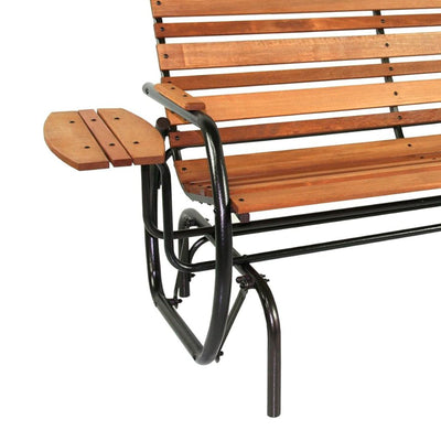 Jack Post 66" Country Garden Hardwood Hi-Back Glider With Trays,Warm Brown(Used) - VMInnovations