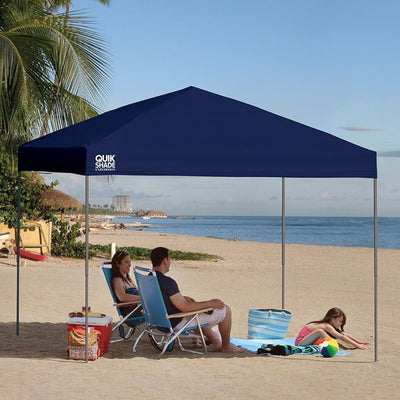 Quik Shade 10 Foot by 10 Foot Instant Canopy Accommodates Up to 12 People, Blue - VMInnovations