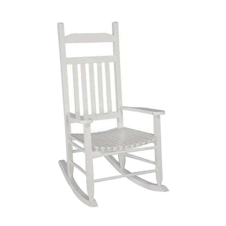 Knollwood Mission Style Timeless Kiln-dried Hardwood Porch Rocking Chair, White