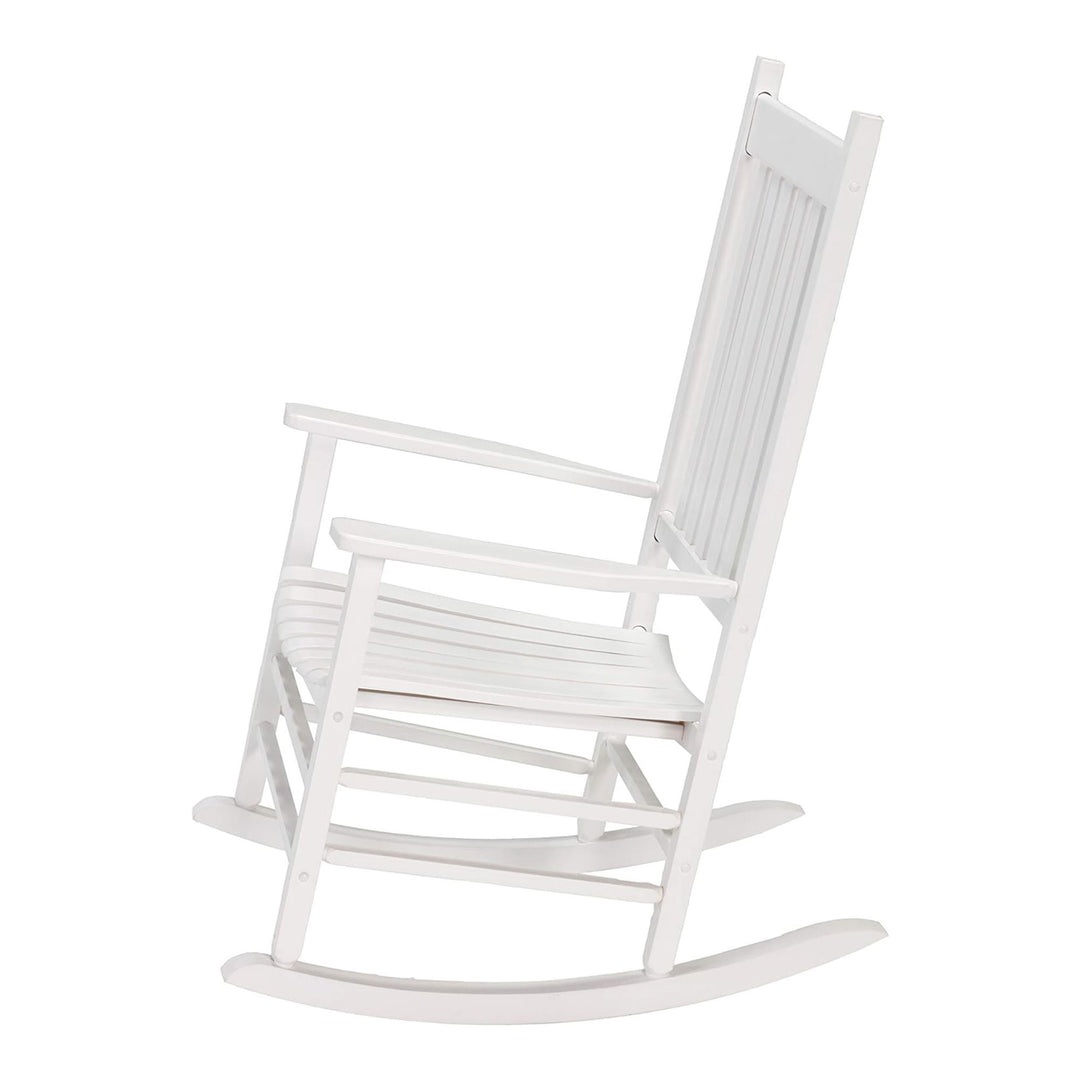 Knollwood Mission Style Kiln-dried Hardwood Porch Rocking Chair, White(Open Box) - VMInnovations