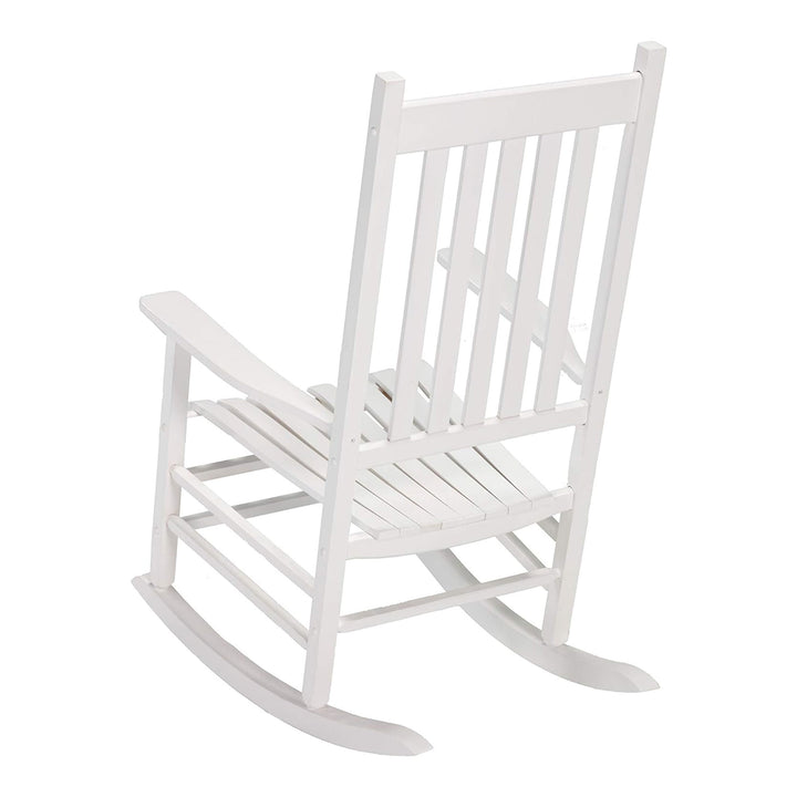 Knollwood Mission Style Timeless Kiln-dried Hardwood Porch Rocking Chair, White