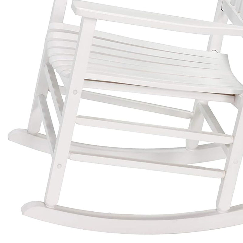 Knollwood Mission Style Kiln-dried Hardwood Porch Rocking Chair, White (Used)