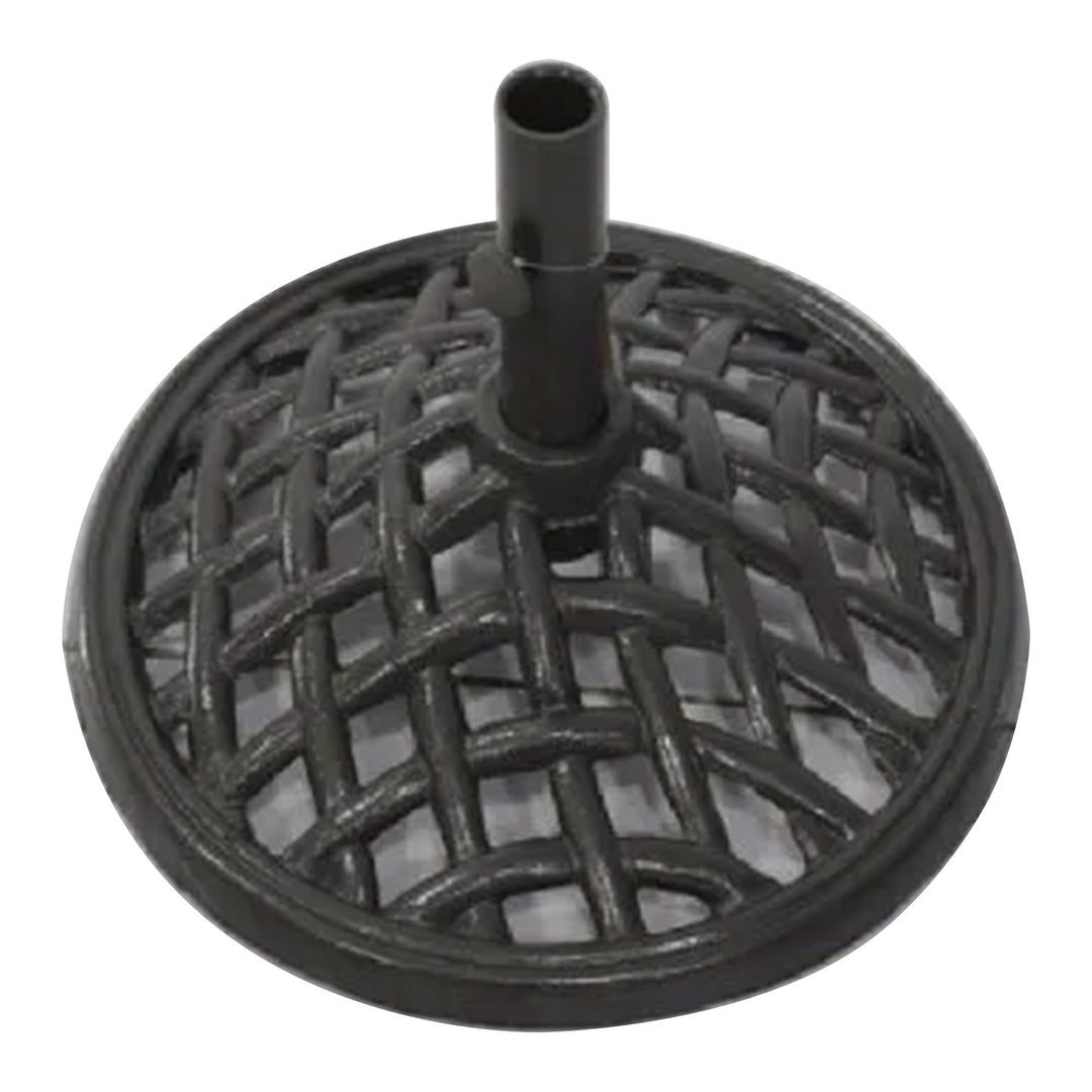 Four Seasons Courtyard Norwalk 19” Round Cast Iron Umbrella Holder Base, Black