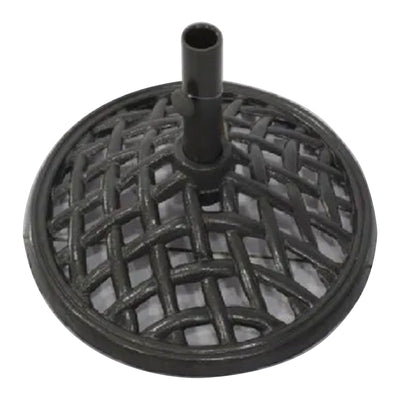 Four Seasons Courtyard Norwalk 19” Round Cast Iron Umbrella Holder Base, Black - VMInnovations