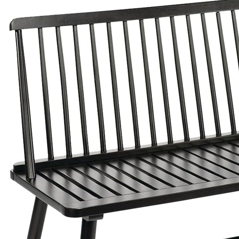 Jack Post 4 Feet Durable Hardwood Farmhouse Bench for Patio, Black (Open Box)