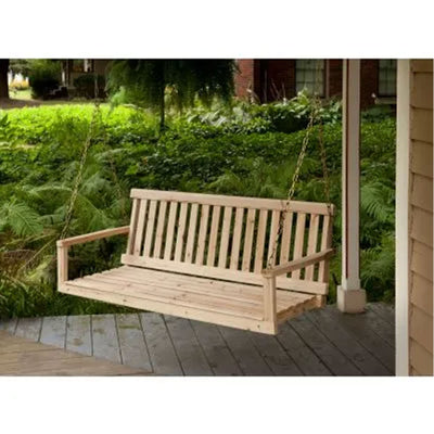 Jack Post Jennings Outdoor Traditional Patio Swing Hardwood Seat with Chains - VMInnovations