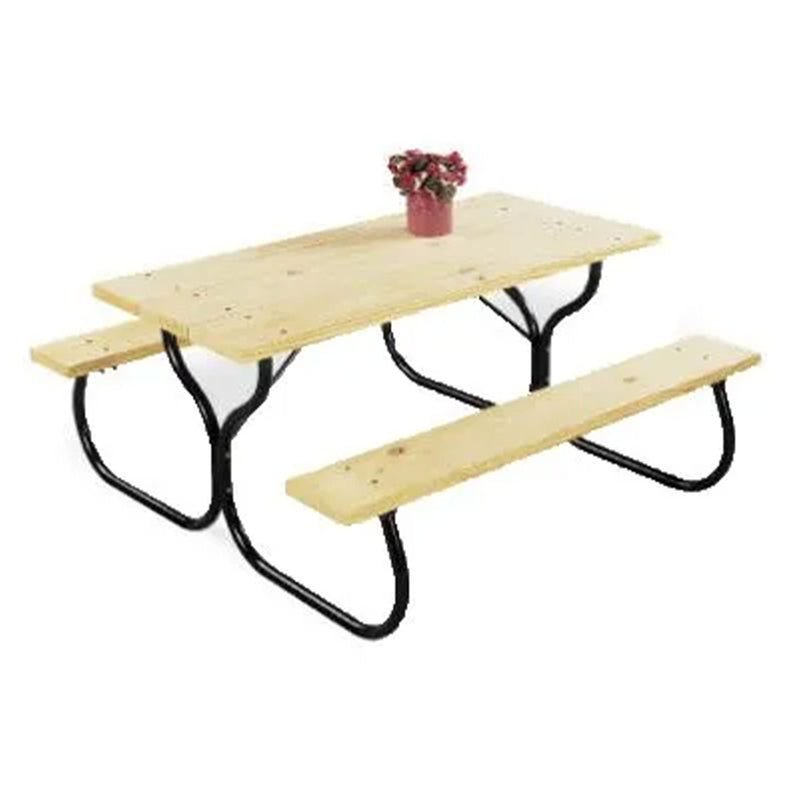Jack Post Fiesta Charm Outdoor DIY Steel Frame for Wooden Picnic Table, Black