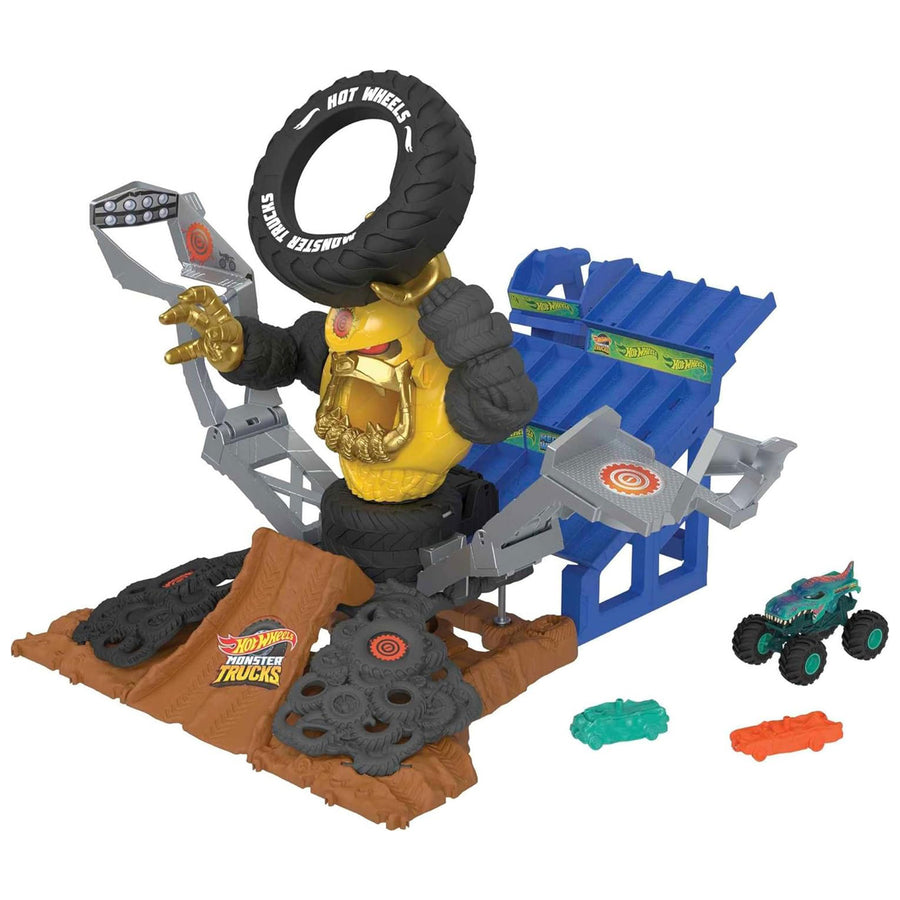 Hot Wheels Monster Trucks Arena Mega Wrex Versus Crushzilla Takedown (Used) - VMInnovations